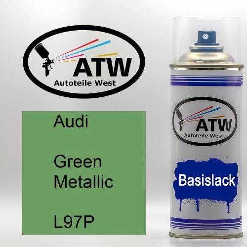 Audi, Green Metallic, L97P: 400ml Sprühdose, von ATW Autoteile West.